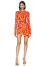 view 1 of 4 x REVOLVE Asymmetrical Mini Dress in Orange & Red Combo