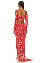 view 4 of 5 Zusi Isi Off The Shoulder Gown in Red Multi
