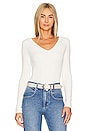 view 1 of 5 Hollie V Neck Bodysuit in White