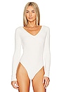 view 2 of 5 Hollie V Neck Bodysuit in White