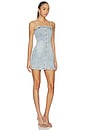 view 2 of 4 Riviera Fitted Strappy Mini Denim Dress in Hendrixe