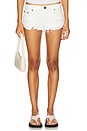 view 1 of 6 Dukes Low Waist Mini Denim Short in White Beauty