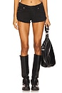 view 1 of 6 Dukes Low Waisted Mini Denim Shorts in Double Black