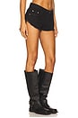 view 2 of 6 Dukes Low Waisted Mini Denim Shorts in Double Black