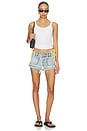 view 5 of 6 Retro Dukes Low Waist Mini Denim Shorts in Hendrixe