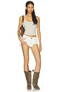 view 6 of 7 Micro Dukes Low Waist Mini Denim Short in White Beauty