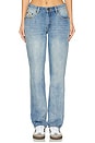 view 1 of 6 Truckers Mid Waist Straight Leg Jeans in Blue Malt