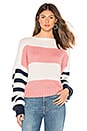 view 1 of 4 Heather Stripe Sweater in Pink & White