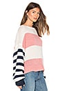 view 2 of 4 Heather Stripe Sweater in Pink & White