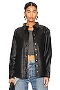 view 1 of 5 VESTE CHEMISE ARIA LEATHER OVERSIZED in Black