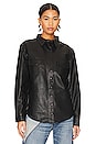 view 2 of 5 VESTE CHEMISE ARIA LEATHER OVERSIZED in Black