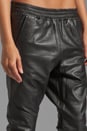 view 5 of 6 Leather Drop Rise Trackies in Black