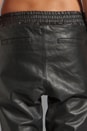 view 6 of 6 Leather Drop Rise Trackies in Black