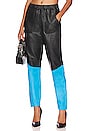 view 1 of 4 Stand By Leather Track Pants in Black & Blue