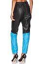 view 3 of 4 Stand By Leather Track Pants in Black & Blue