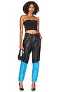view 4 of 4 Stand By Leather Track Pants in Black & Blue