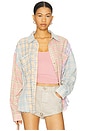 view 1 of 6 Patchwork Cotton Check Shirt in Multi