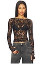 view 1 of 4 Wednesday Lace Long Sleeve Top in Black