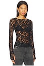 view 2 of 4 Wednesday Lace Long Sleeve Top in Black
