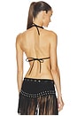 view 3 of 4 Rebel Rider Fringed Studded Suede Cami Top in Black