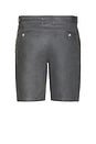 view 2 of 5 Linen Fixed Waist Shorts in Gunmetal