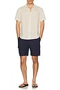 view 3 of 4 Air Linen Pull-On Cargo Short in Deep Navy