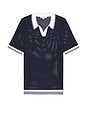 view 1 of 4 BLUSA PÓLO DE MALHA \ in Deep Navy & White
