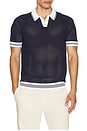 view 3 of 4 BLUSA PÓLO DE MALHA \ in Deep Navy & White