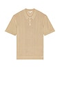 view 1 of 4 Silk Ribbed Knit Polo in Tan
