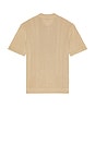 view 2 of 4 Silk Ribbed Knit Polo in Tan