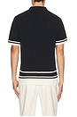 view 2 of 4 Cotton Textured Johnny Collar Polo in Midnight & Egret