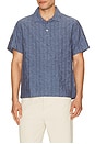 view 1 of 5 Cotton Linen Pop Over Shirt in Navy Multi