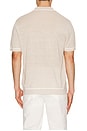 view 2 of 4 Linen Johnny Collar Polo in Stone & White