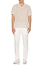 view 3 of 4 Linen Johnny Collar Polo in Stone & White