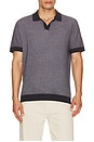 view 1 of 5 Textured Johnny Polo in Midnight & White
