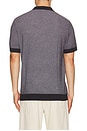 view 2 of 5 Textured Johnny Polo in Midnight & White