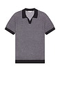 view 4 of 5 Textured Johnny Polo in Midnight & White