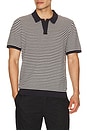 view 1 of 5 Textured Knit Polo in Midnight & Egret