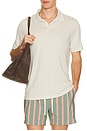 view 1 of 4 Shaun Stretch Linen Polo in Bone