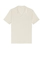 view 4 of 4 Shaun Stretch Linen Polo in Bone