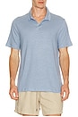 view 1 of 4 Shaun Stretch Linen Polo in Soft Blue