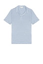 view 4 of 4 Shaun Stretch Linen Polo in Soft Blue
