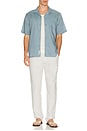 view 3 of 4 Air Linen Convertible Vacation Shirt in Lagoon