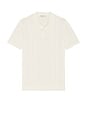 view 4 of 4 Silk Ribbed Knit Polo Shirt in Ivory