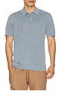 view 1 of 4 Silk Ribbed Knit Polo Shirt in Lagoon