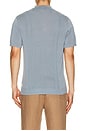 view 2 of 4 Silk Ribbed Knit Polo Shirt in Lagoon