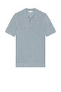 view 4 of 4 Silk Ribbed Knit Polo Shirt in Lagoon