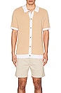 view 3 of 3 COTTON TEXTURED BUTTON UP SHIRT YS2 in Beige & White