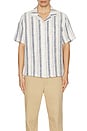 view 3 of 3 Novelty Vacation Baja Stripe Shirt in Deep Navy & White