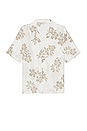 view 1 of 3 Air Linen Convertible Vacation Coast Floral Shirt in White & Stone